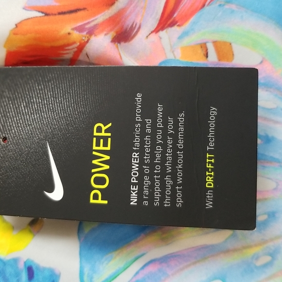 RARE NIKE BEAUTIFUL Tropical Hawaiian 2 pc set mesh insert bottoms NWOT sz L - Picture 7 of 8